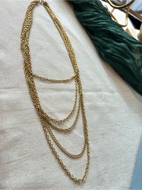 Layered Gold Multi-Chain Necklace - Women Jewelry